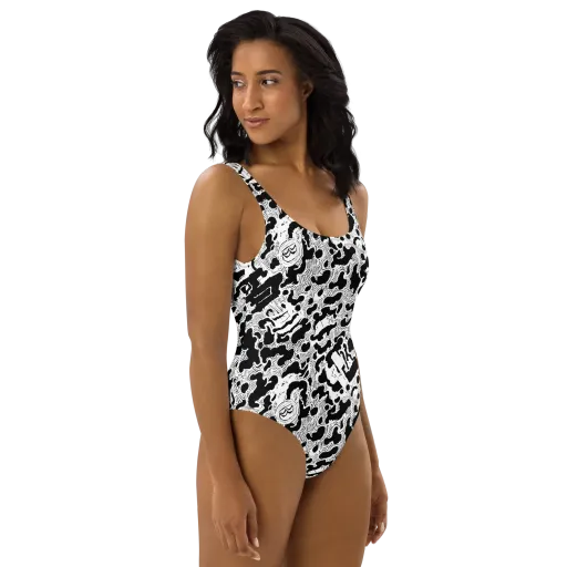 Inkbone Rapture on a One-Piece Swimsuit