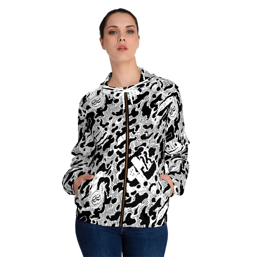 Inkbone Rapture on Women's Full-Zip Hoodie — Front On Person
