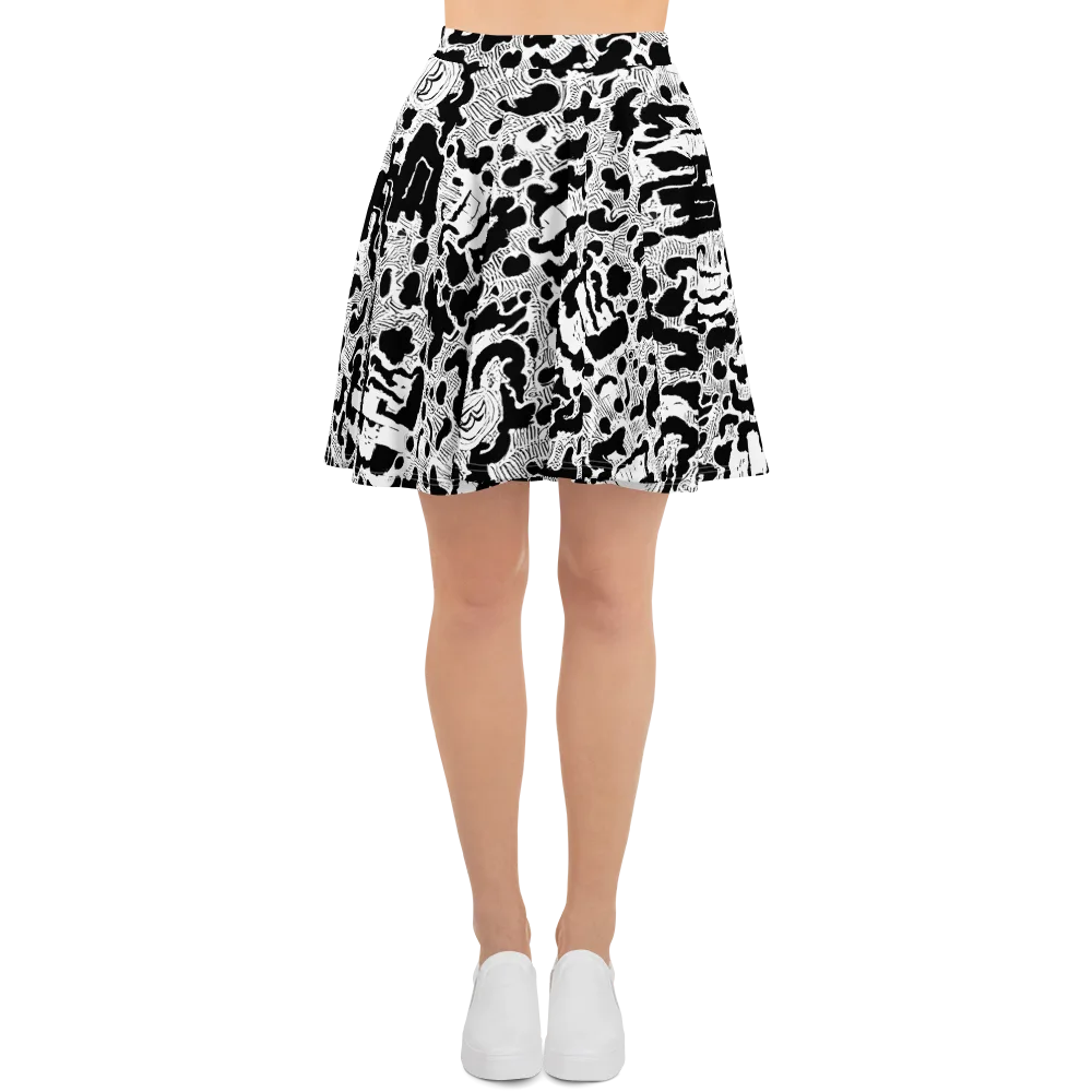 Inkbone Rapture on Skater Skirt — Front
