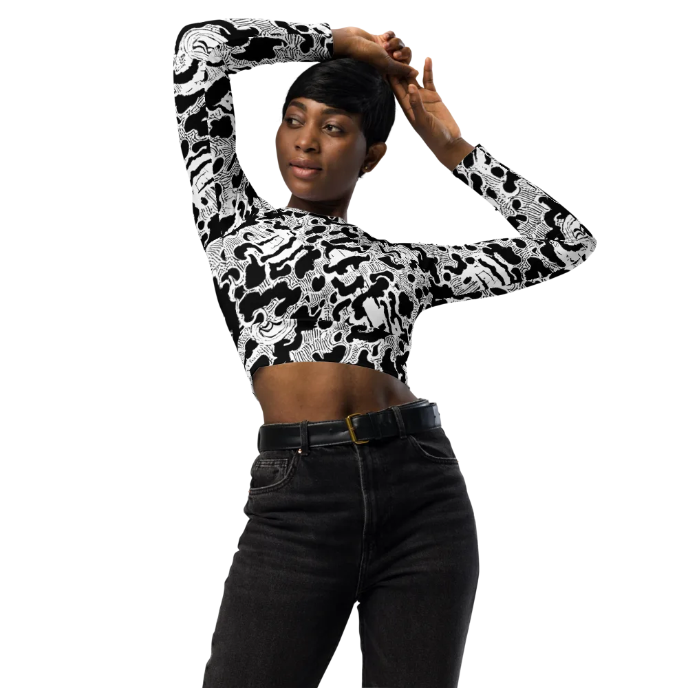 Inkbone Rapture on Long Sleeve Crop Top — Front