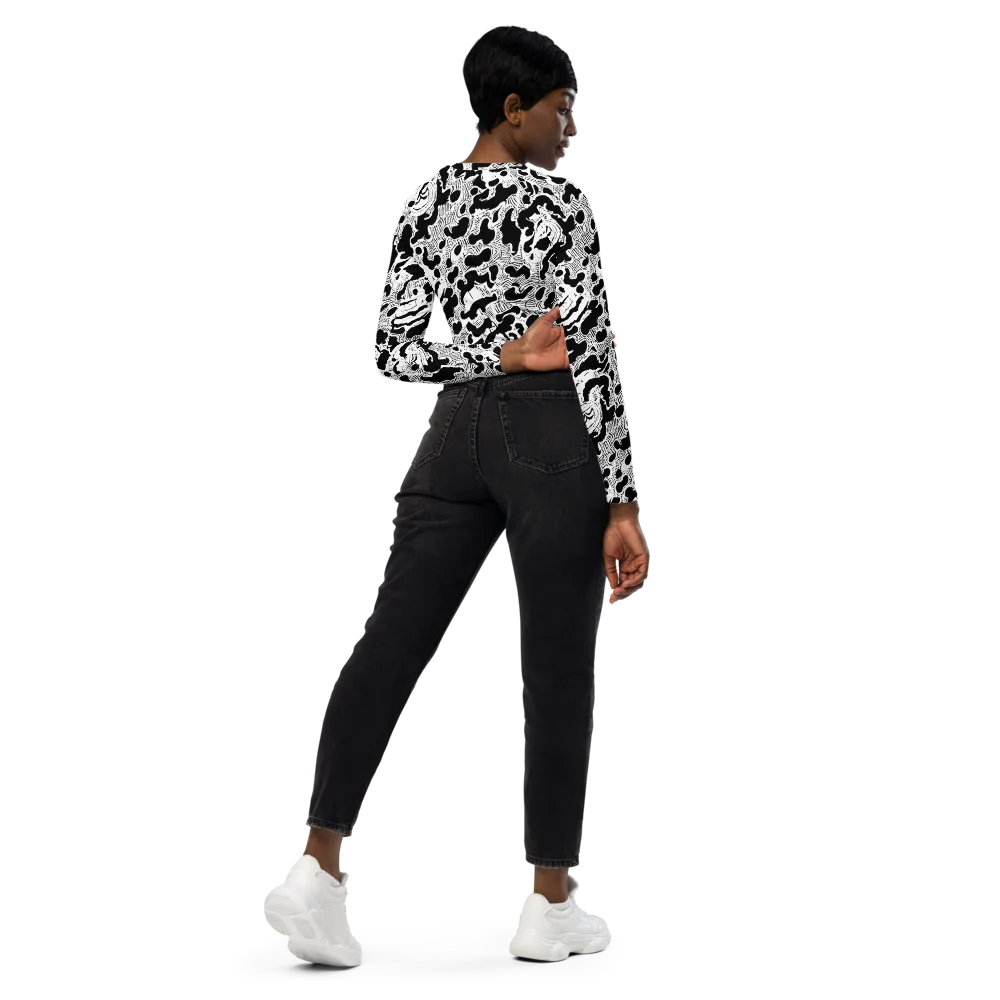 Inkbone Rapture on Long Sleeve Crop Top — Right Back