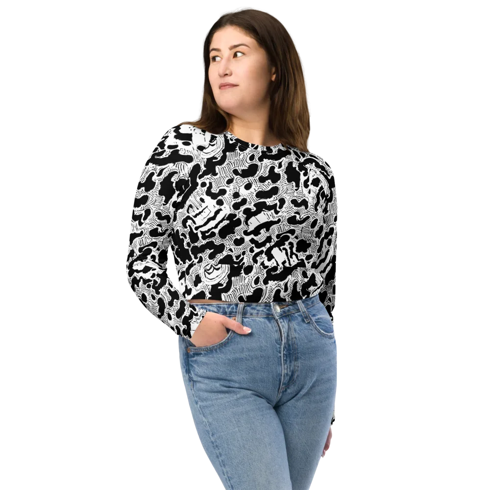 Inkbone Rapture on Long Sleeve Crop Top — Front