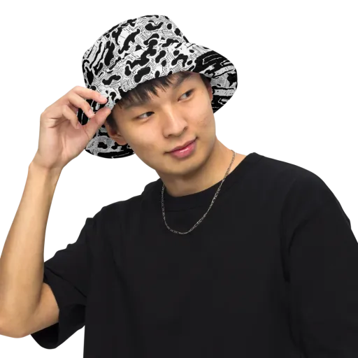 Inkbone Rapture on a Reversible Bucket Hat