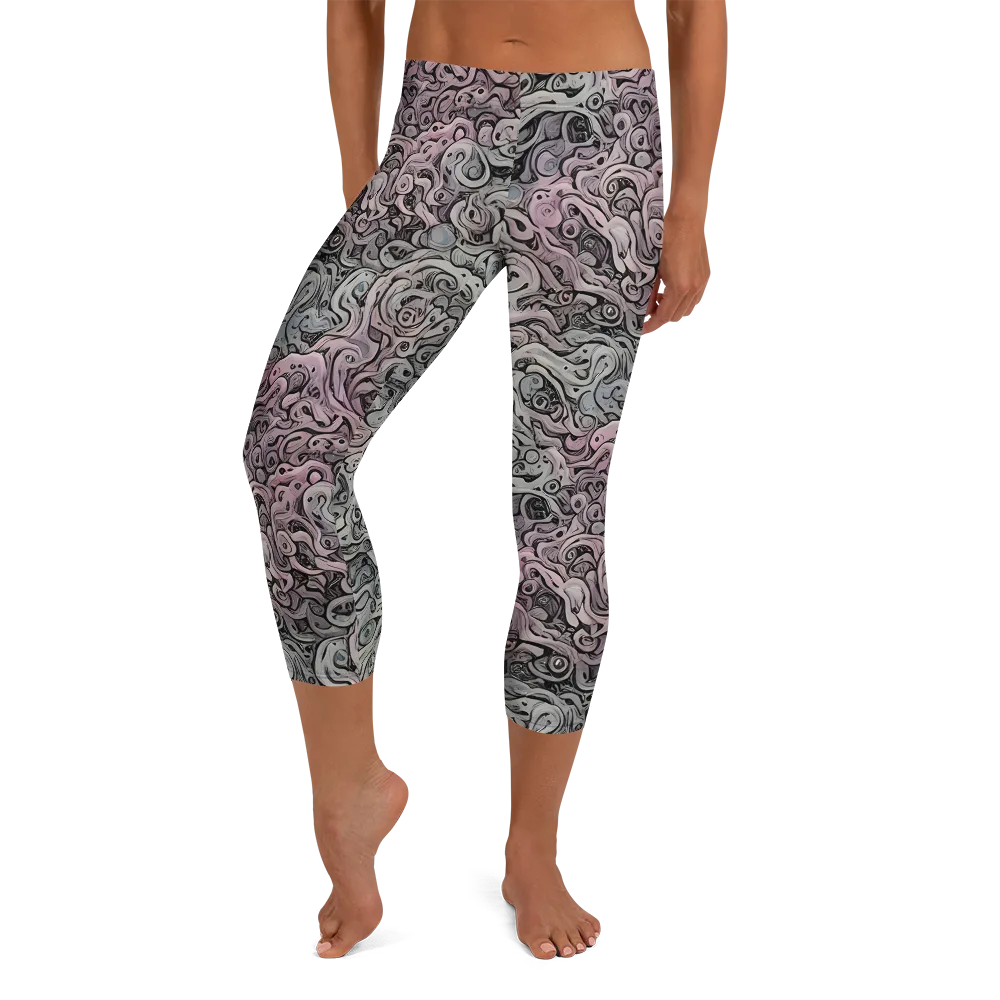 Pastel Vortex on Capri Leggings — Front