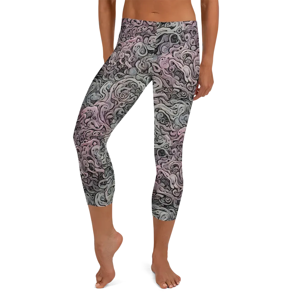 Pastel Vortex on Capri Leggings — Front