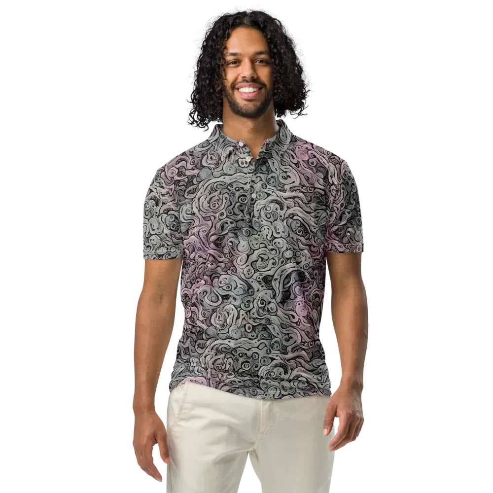Pastel Vortex on Men's Slim Fit Polo Shirt — Front