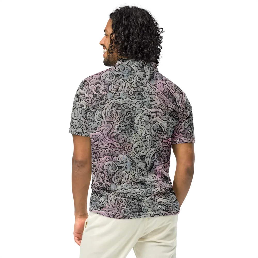 Pastel Vortex on Men's Slim Fit Polo Shirt — Back