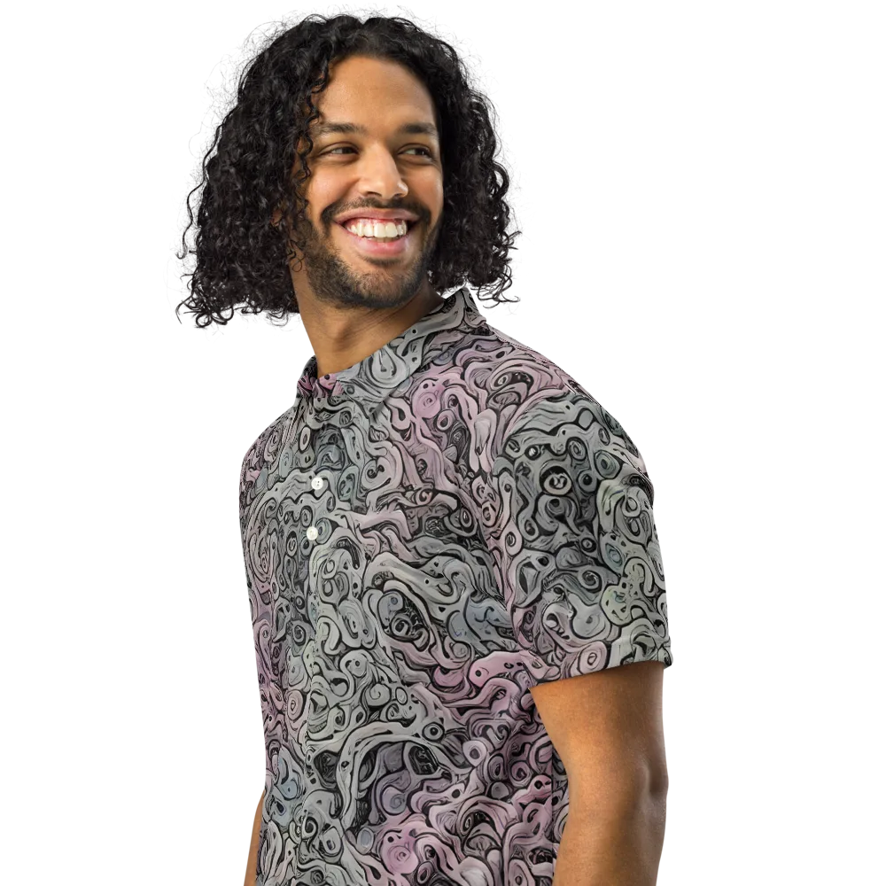 Pastel Vortex on Men's Slim Fit Polo Shirt — Left Front