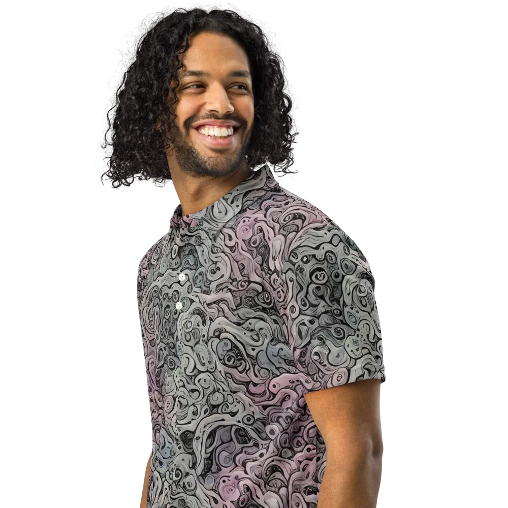 Pastel Vortex on Men's Slim Fit Polo Shirt — Left Front