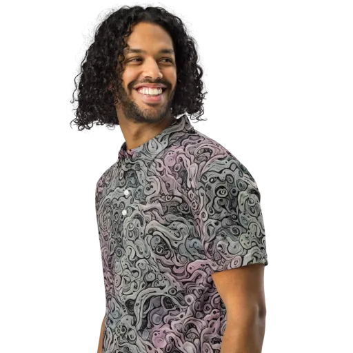 Pastel Vortex on a Men's Slim Fit Polo Shirt
