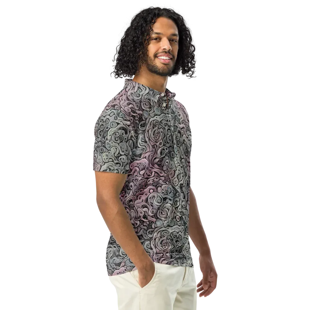Pastel Vortex on Men's Slim Fit Polo Shirt — Right Front