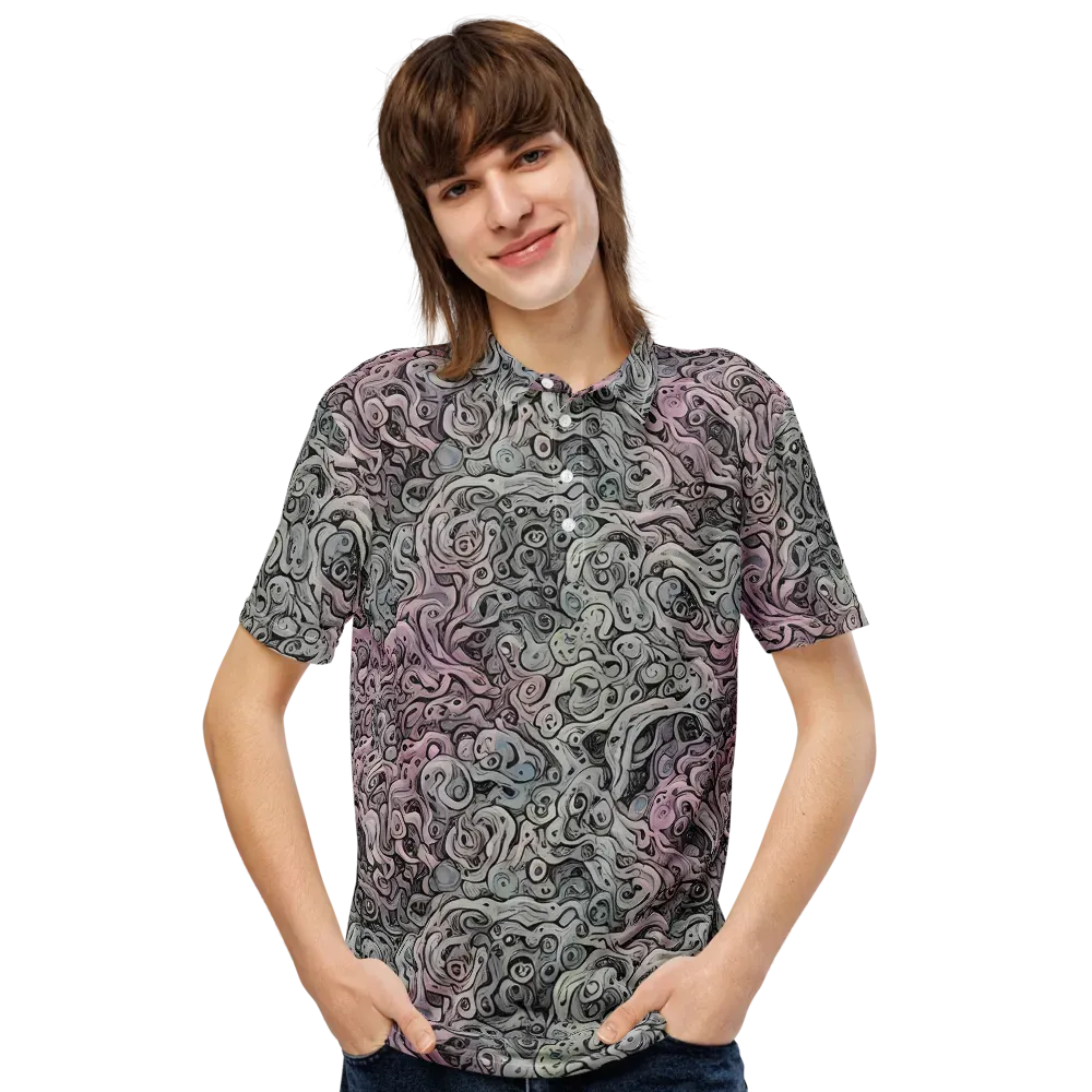Pastel Vortex on Men's Slim Fit Polo Shirt — Front