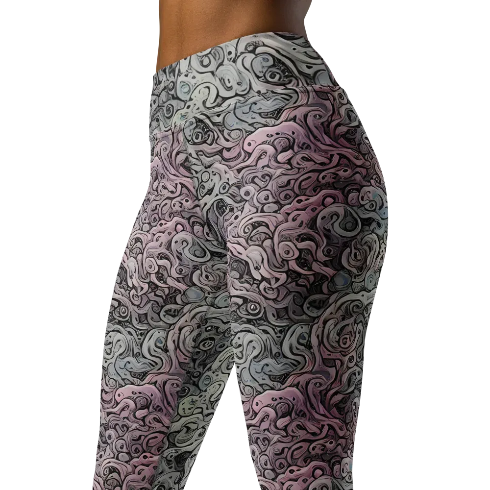 Pastel Vortex on Yoga Leggings — Left Front