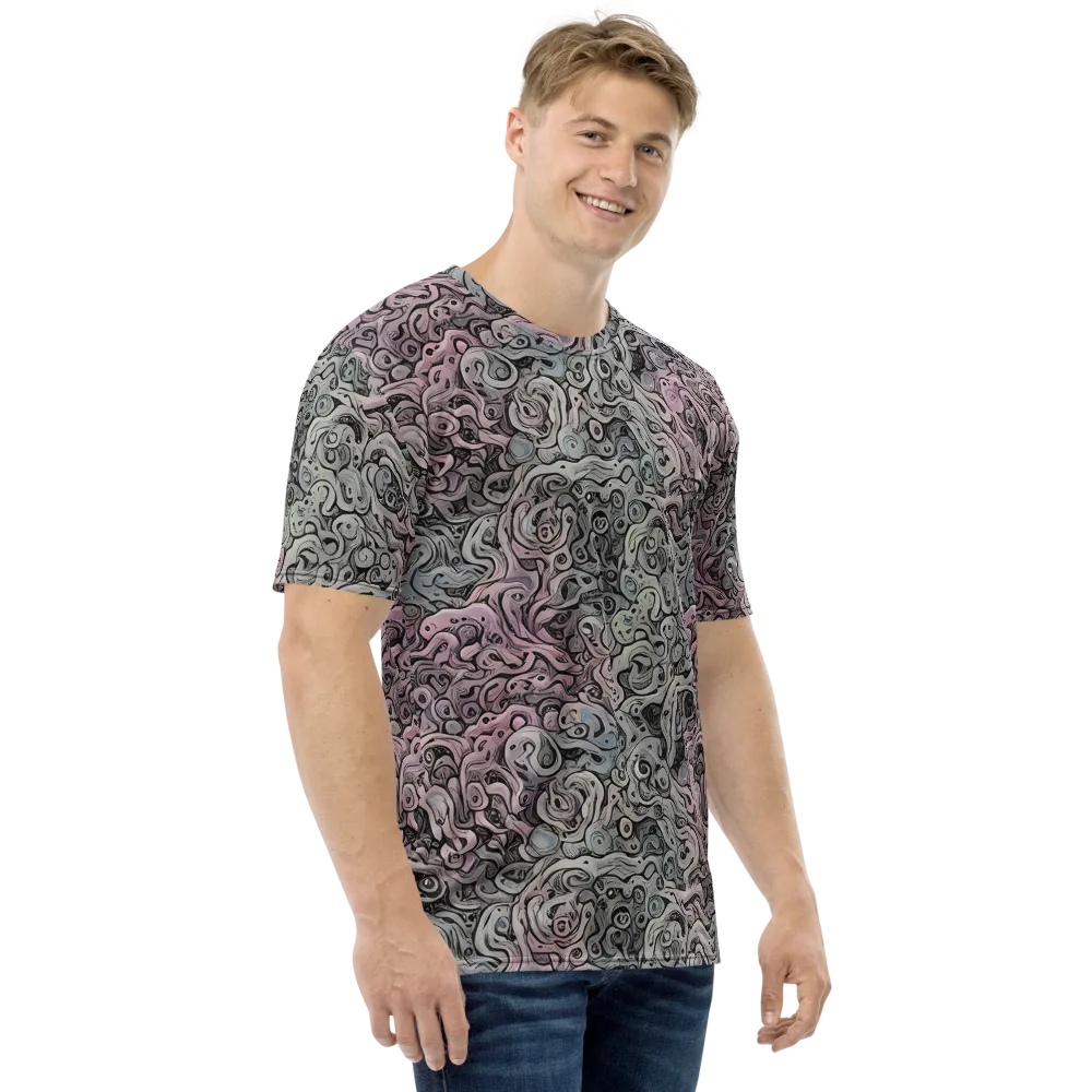 Pastel Vortex on Men's Crew Neck T-Shirt — Right