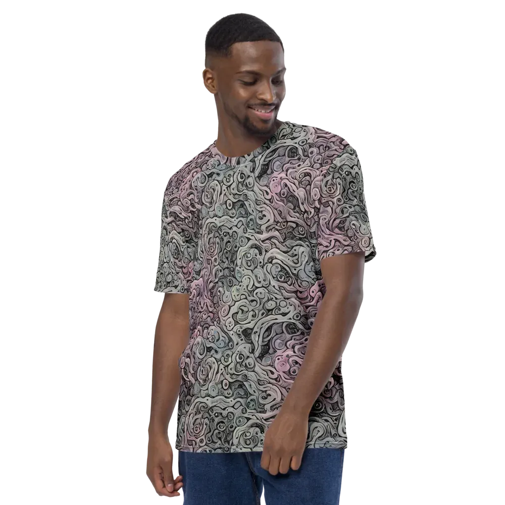 Pastel Vortex on Men's Crew Neck T-Shirt — Left