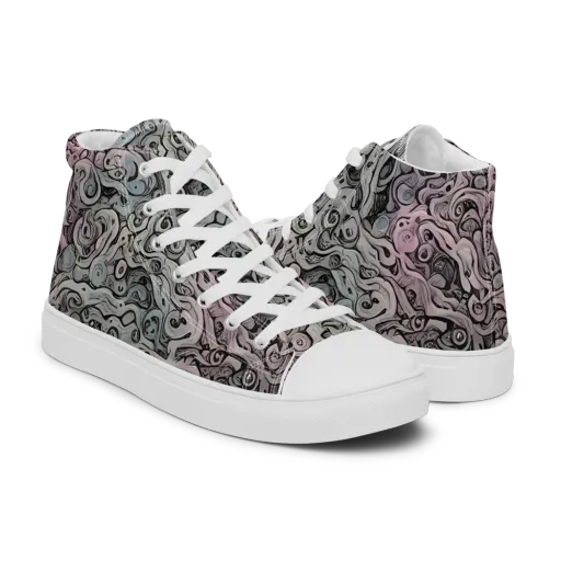 Pastel Vortex on a Men's High Top Canvas Shoes