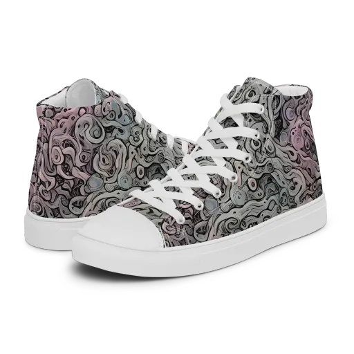 Pastel Vortex on a Women's High Top Canvas Shoes