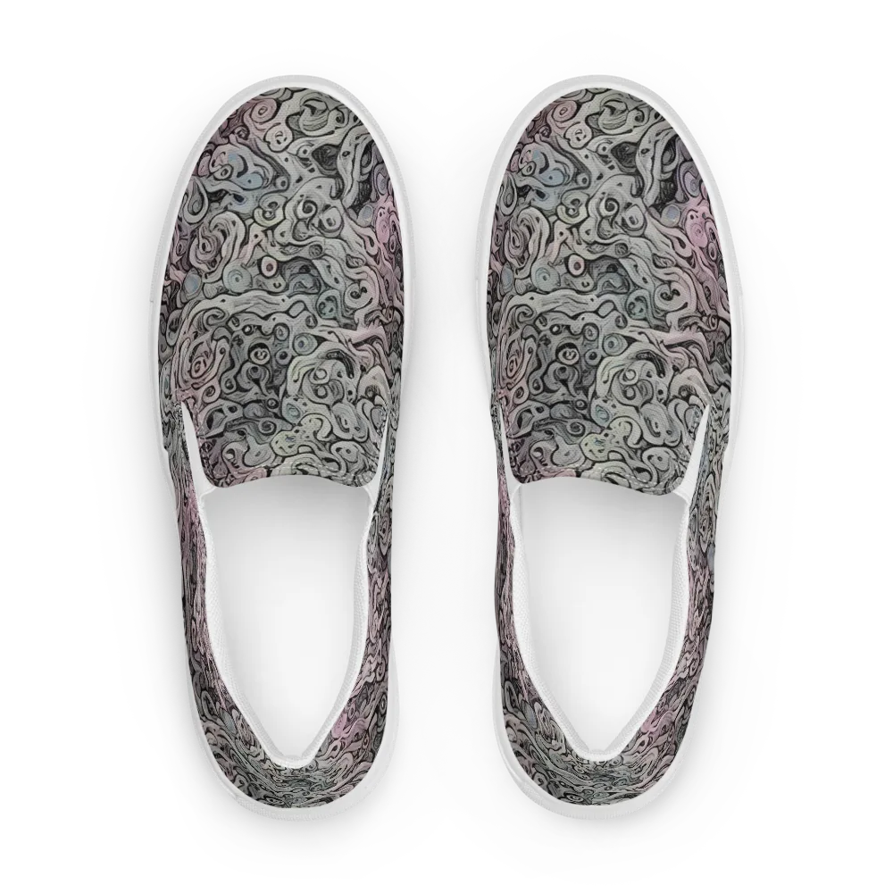 Pastel Vortex on Men's Slip-On Canvas Shoes — Front