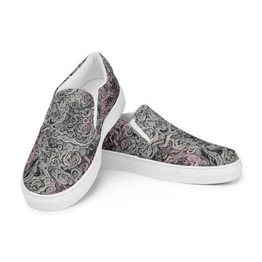 Pastel Vortex on a Men's Slip-On Canvas Shoes