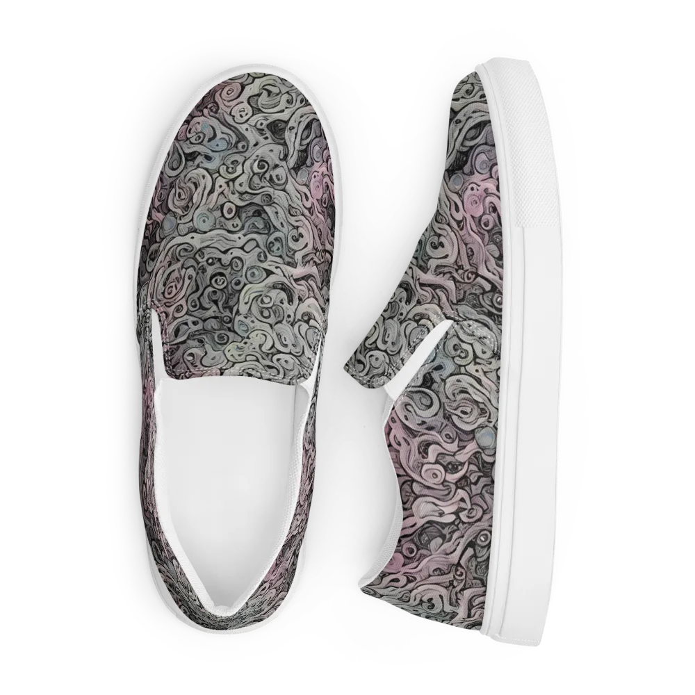 Pastel Vortex on Men's Slip-On Canvas Shoes — Front