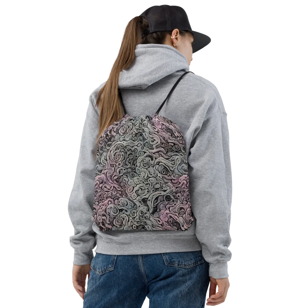 Pastel Vortex on Drawstring Bag — Front