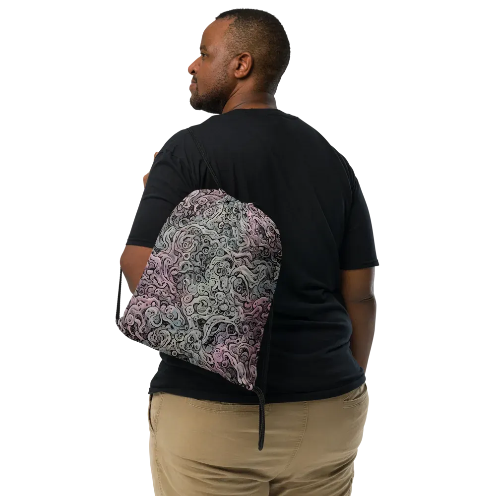 Pastel Vortex on Drawstring Bag — Front