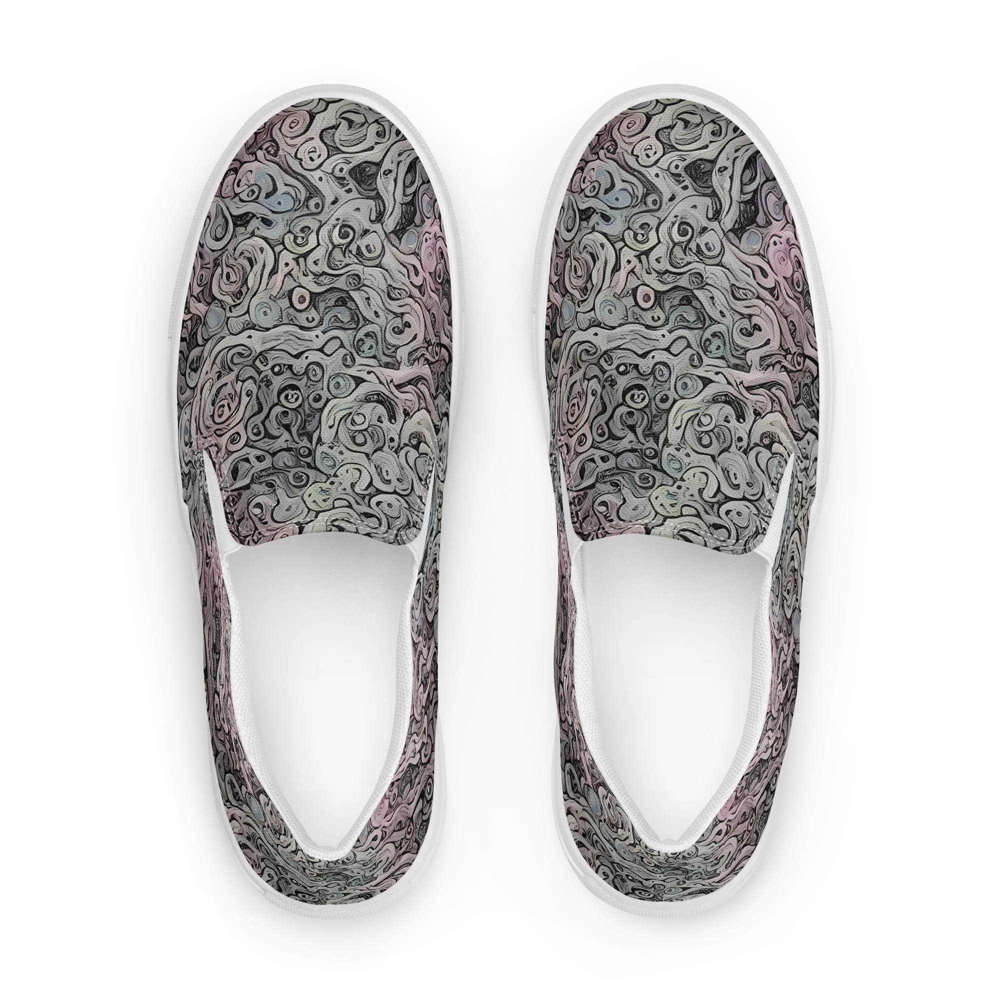 Pastel Vortex on Women's Slip-On Canvas Shoes — Front