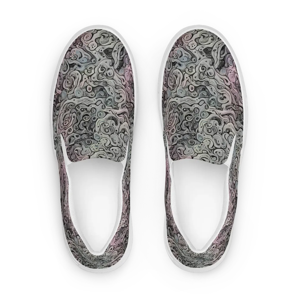 Pastel Vortex on Women's Slip-On Canvas Shoes — Front