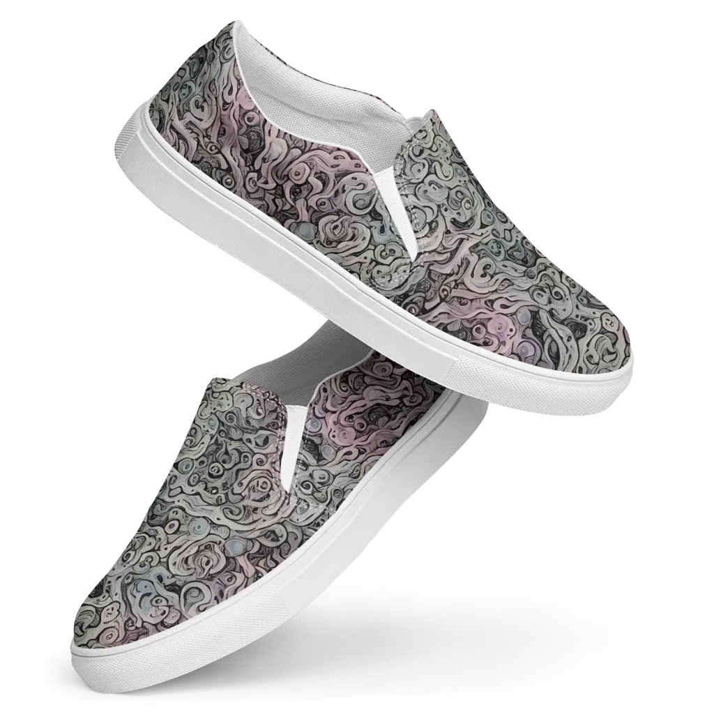 Pastel Vortex on Women's Slip-On Canvas Shoes — Front