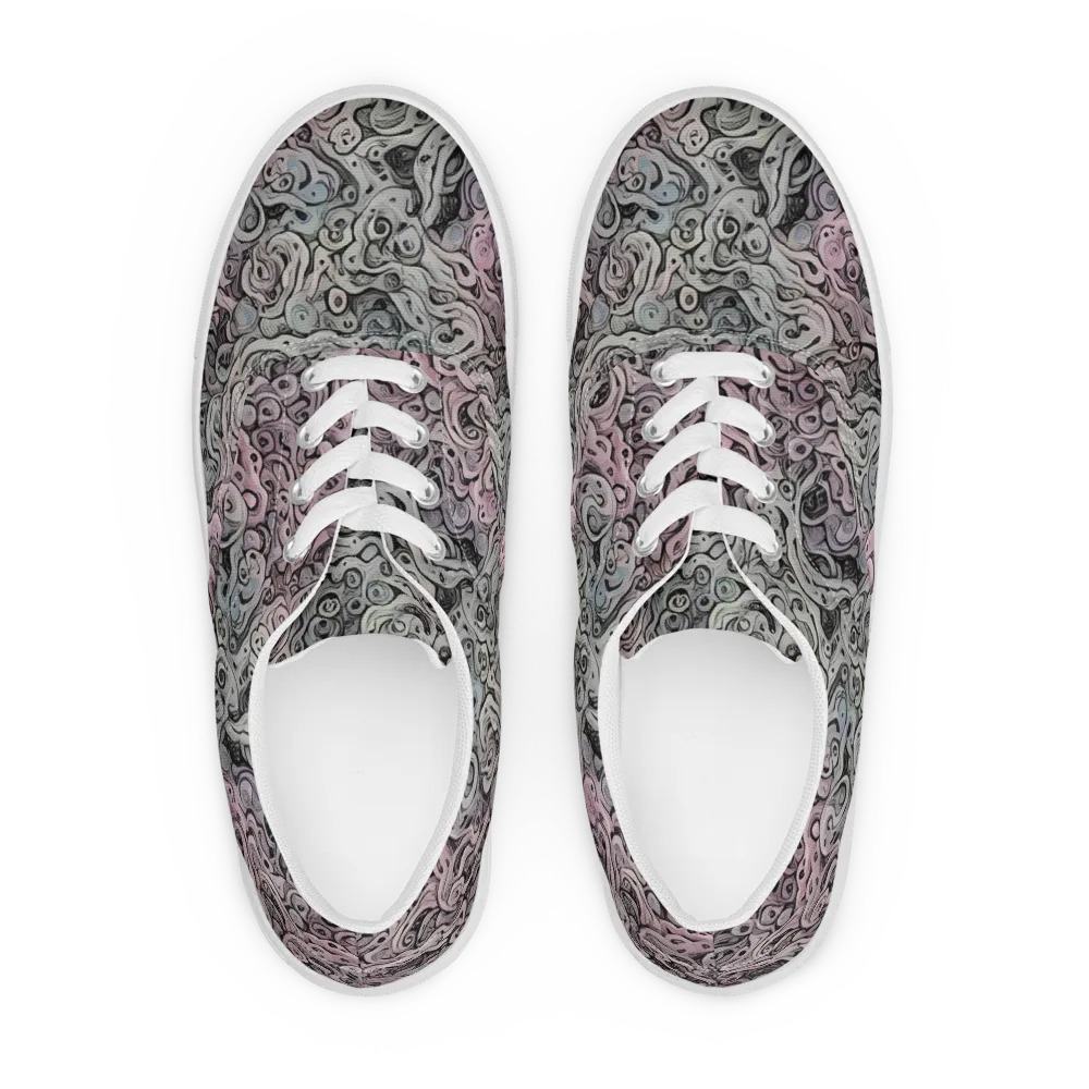 Pastel Vortex on Men's Lace-Up Canvas Shoes — Front