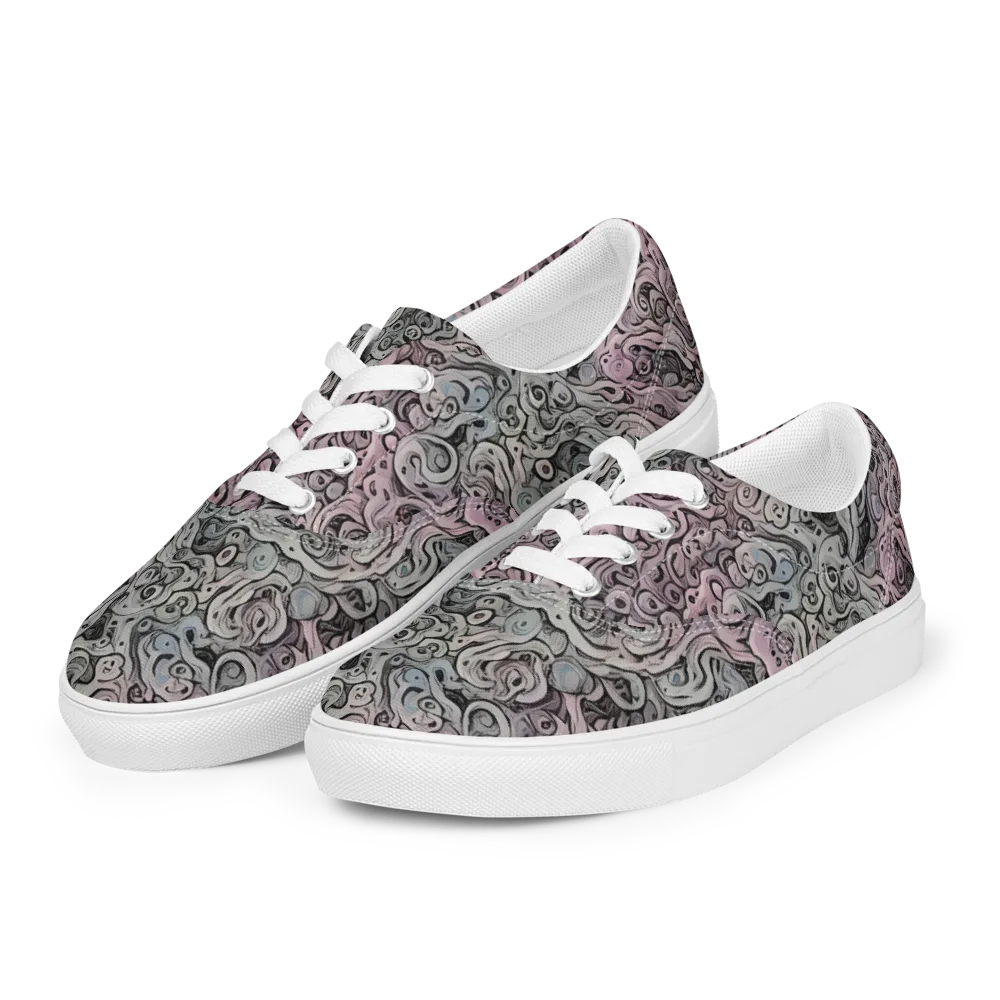 Pastel Vortex on Men's Lace-Up Canvas Shoes — Left Front