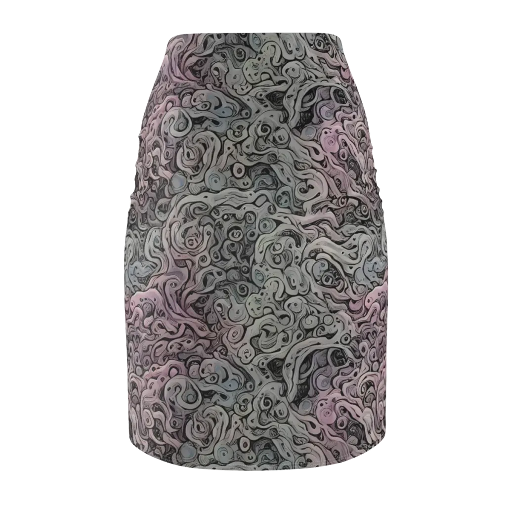 Pastel Vortex on Pencil Skirt — Back