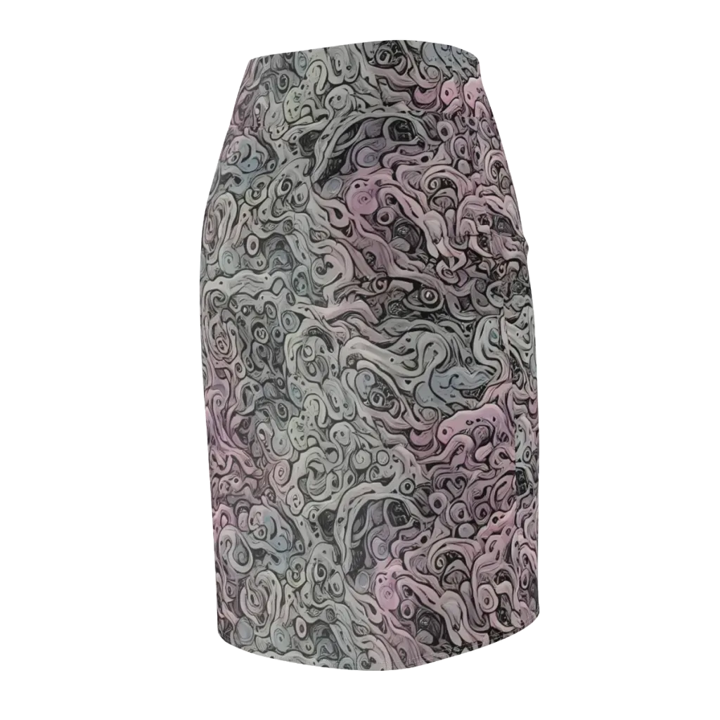 Pastel Vortex on Pencil Skirt — Back Side