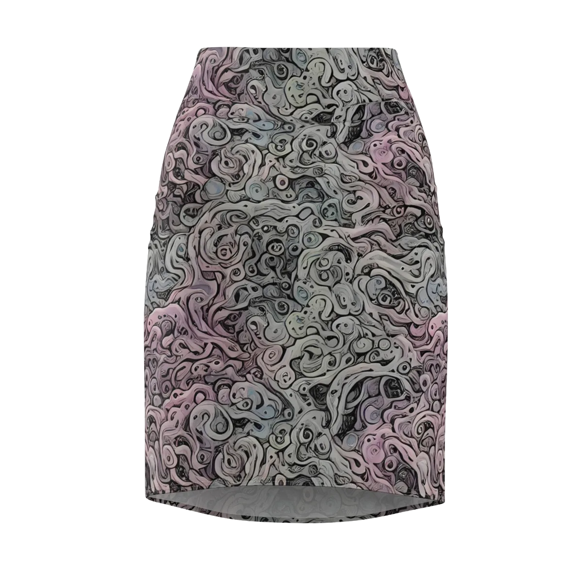 Pastel Vortex on Pencil Skirt — Front