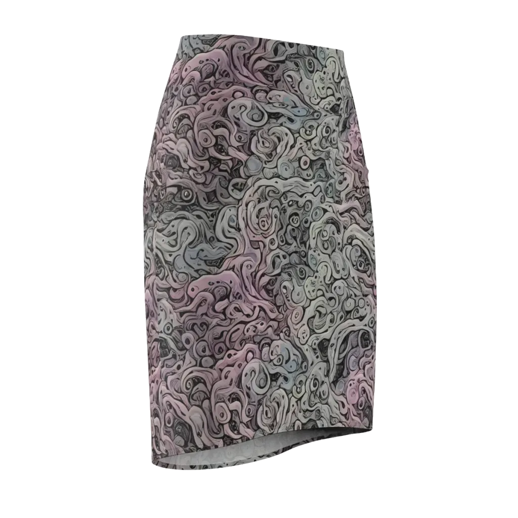 Pastel Vortex on Pencil Skirt — Front Side