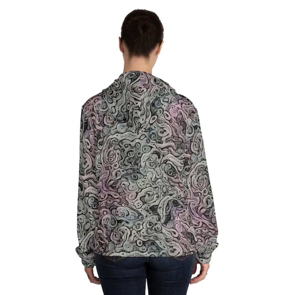 Pastel Vortex on Women's Full-Zip Hoodie — Back On Person