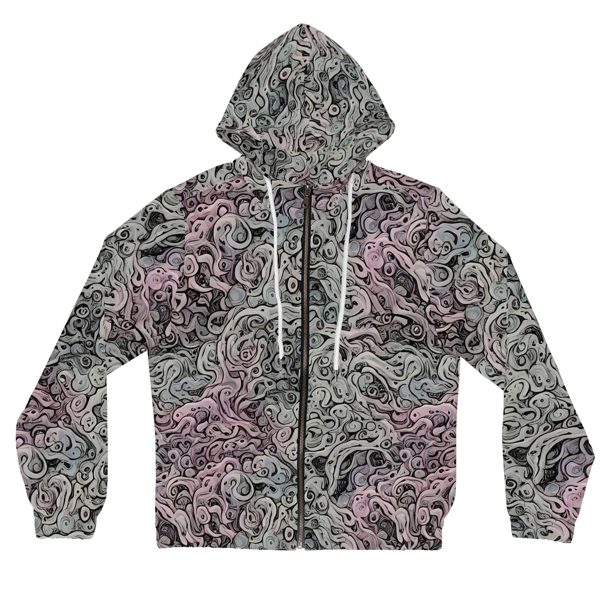 Pastel Vortex on Women's Full-Zip Hoodie — Front