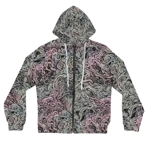 Pastel Vortex on a Women's Full-Zip Hoodie