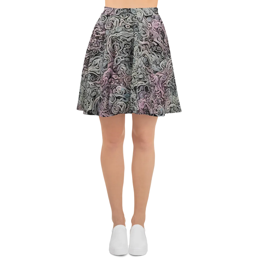 Pastel Vortex on Skater Skirt — Front