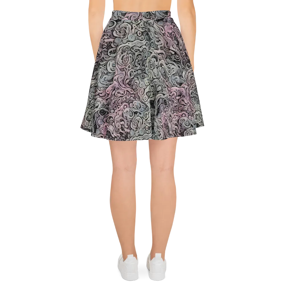 Pastel Vortex on Skater Skirt — Back