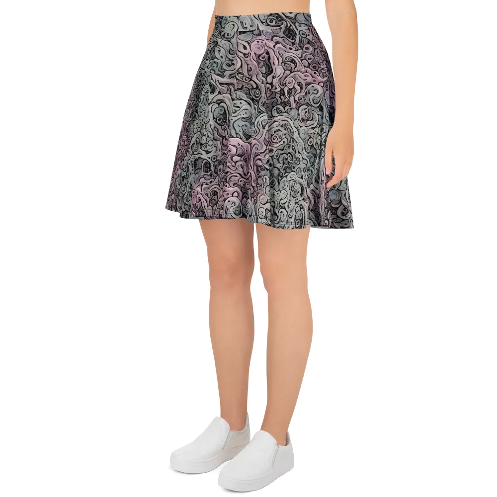 Pastel Vortex on Skater Skirt — Left