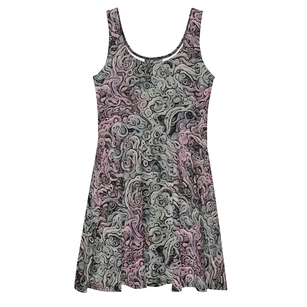 Pastel Vortex on Skater Dress — Front