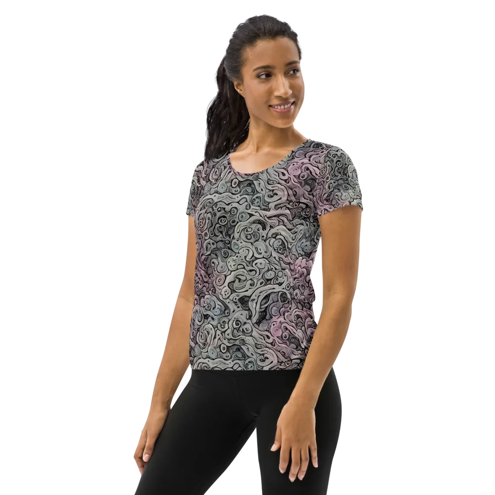 Pastel Vortex on Women's Athletic T-Shirt — Left