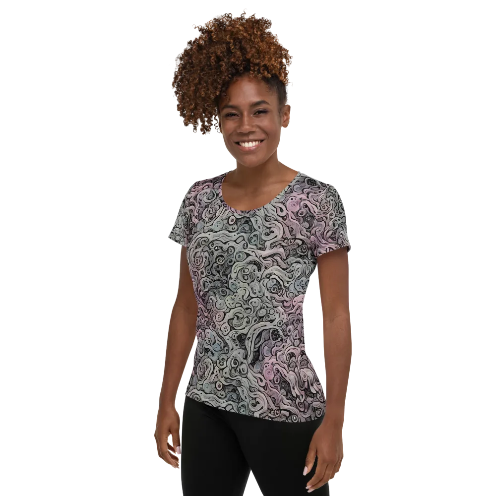 Pastel Vortex on Women's Athletic T-Shirt — Left