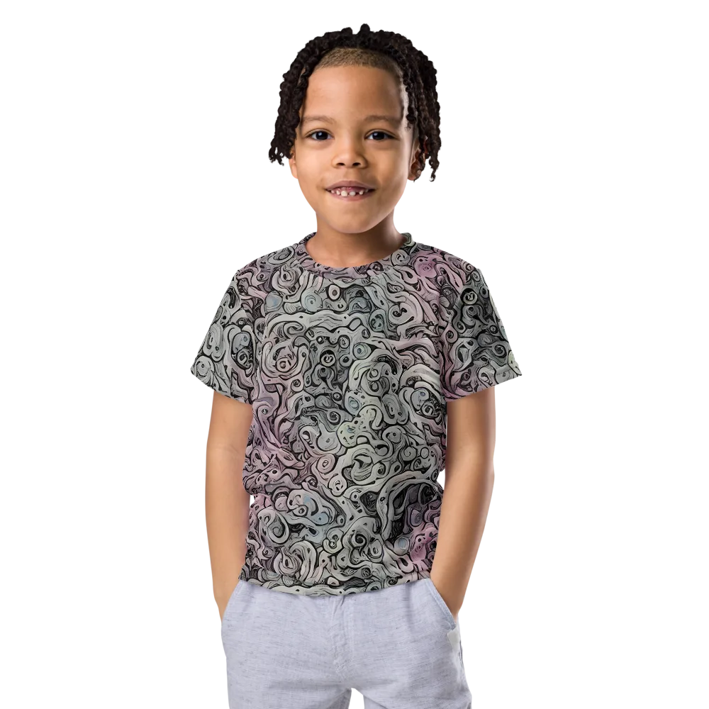 Pastel Vortex on Kids Crew Neck T-Shirt — Front