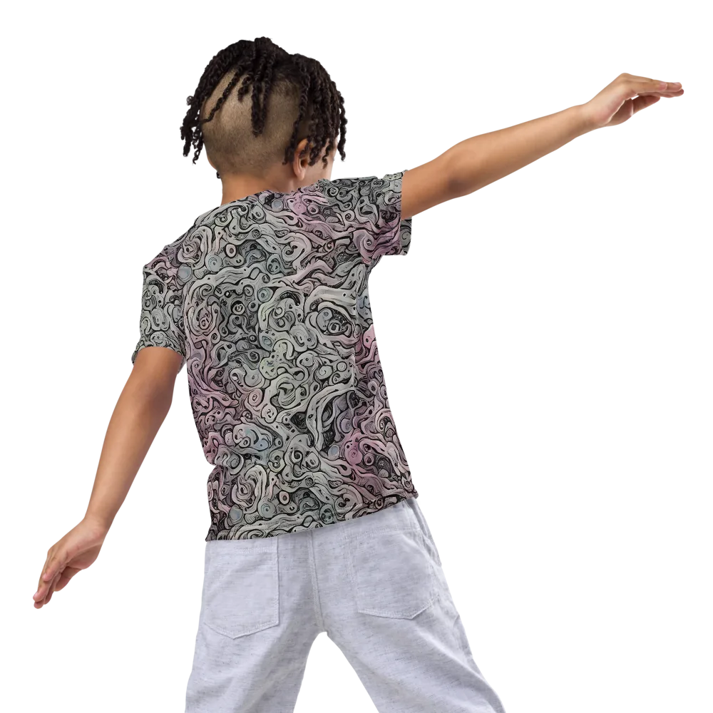 Pastel Vortex on Kids Crew Neck T-Shirt — Back