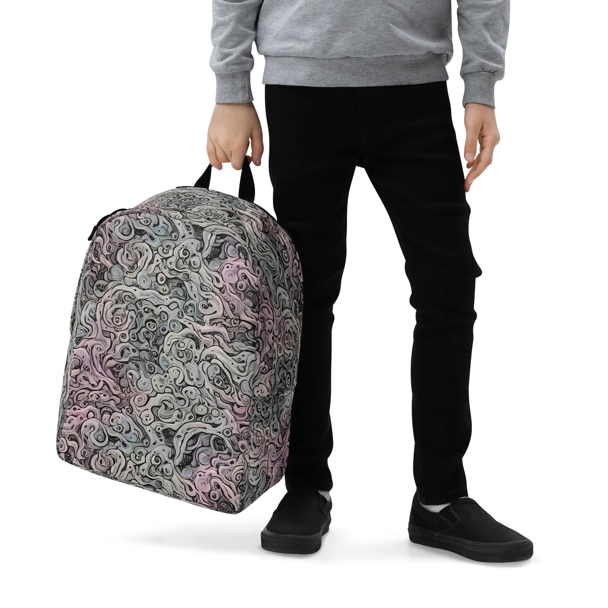 Pastel Vortex on Minimalist Backpack — Zoomed-in