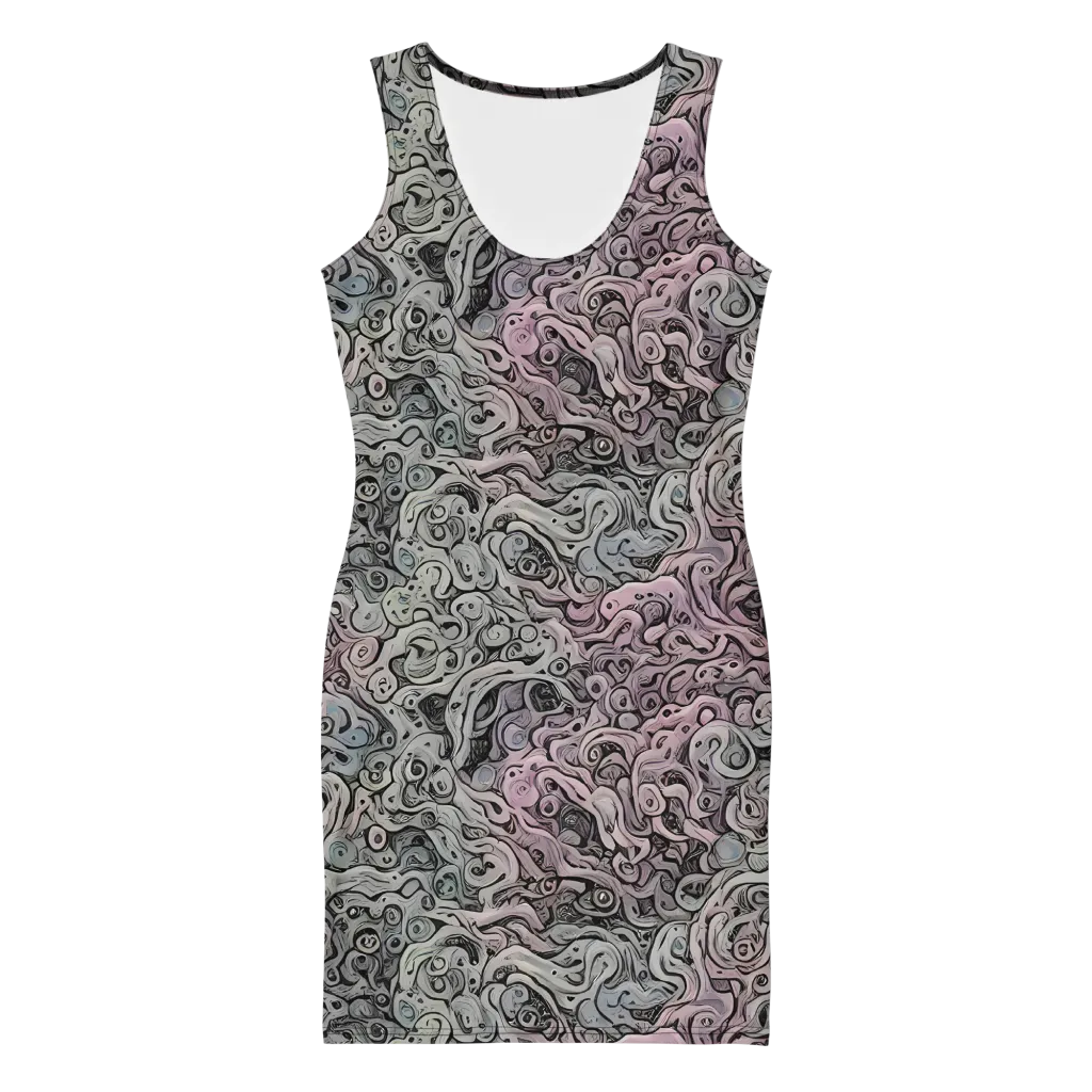 Pastel Vortex on Bodycon Dress — Front