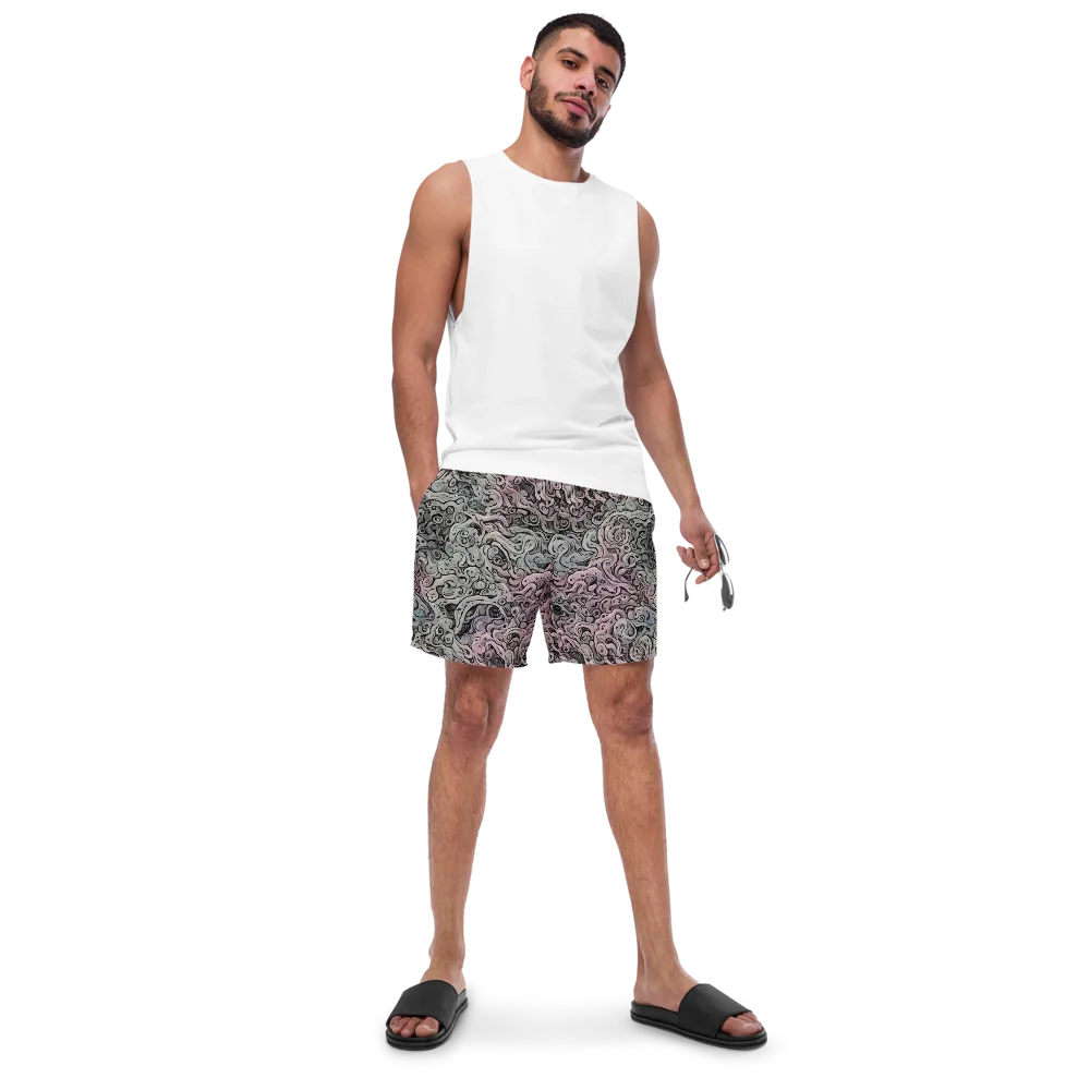 Pastel Vortex on Swim Trunks — Front