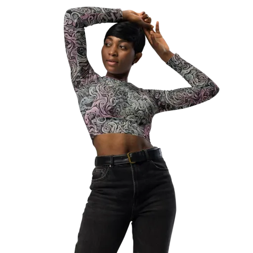 Pastel Vortex on a Long Sleeve Crop Top